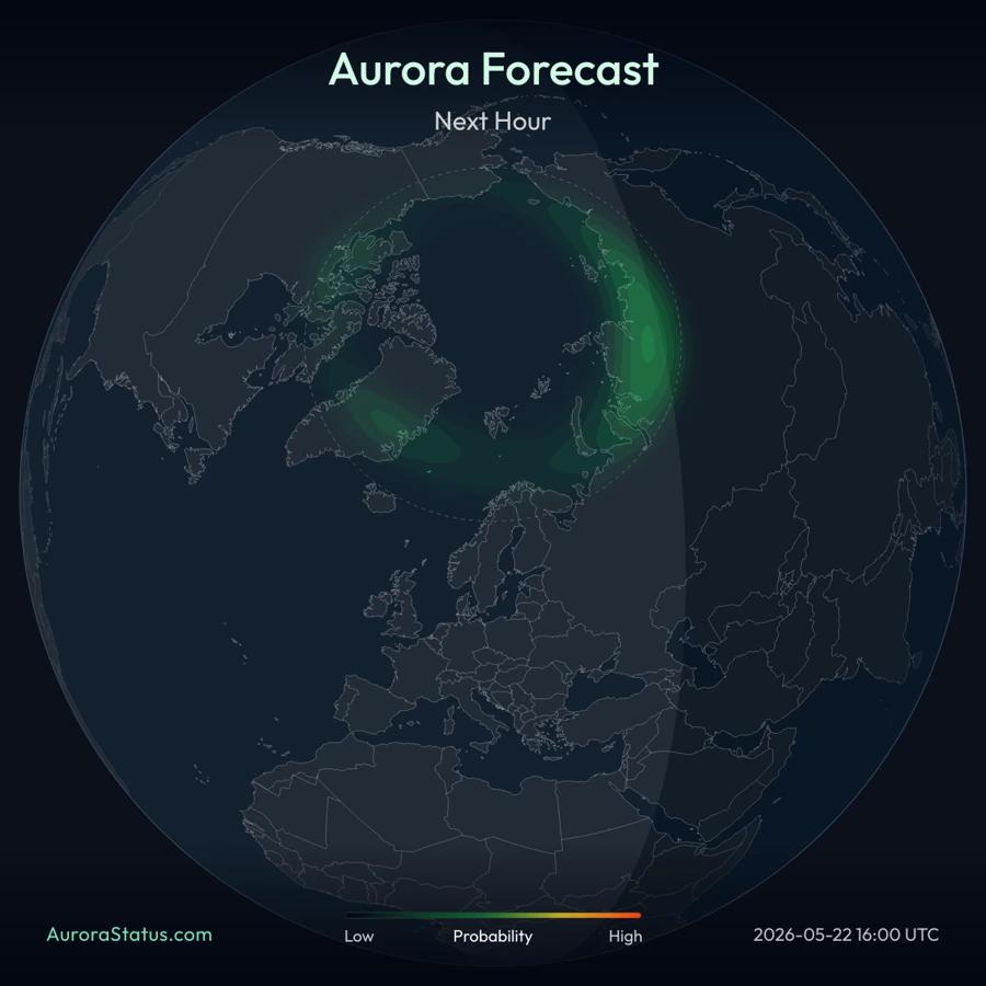 Europe aurora forecast map widget